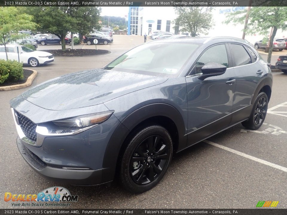 2023 Mazda CX-30 S Carbon Edition AWD Polymetal Gray Metallic / Red Photo #7