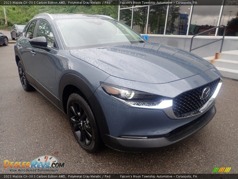 2023 Mazda CX-30 S Carbon Edition AWD Polymetal Gray Metallic / Red Photo #9