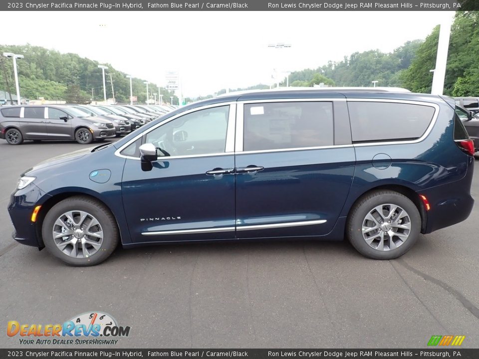 2023 Chrysler Pacifica Pinnacle Plug-In Hybrid Fathom Blue Pearl / Caramel/Black Photo #2