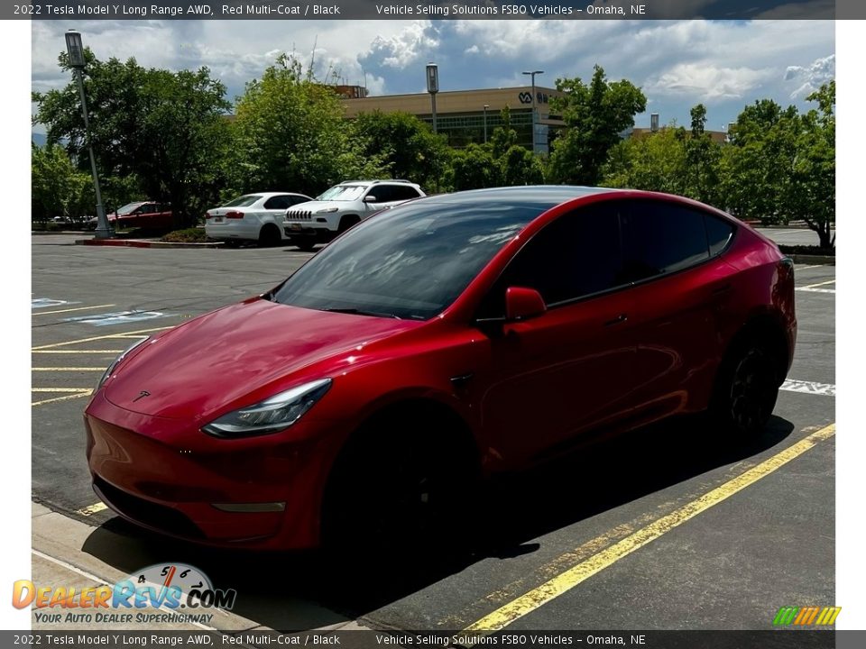 2022 Tesla Model Y Long Range AWD Red Multi-Coat / Black Photo #1