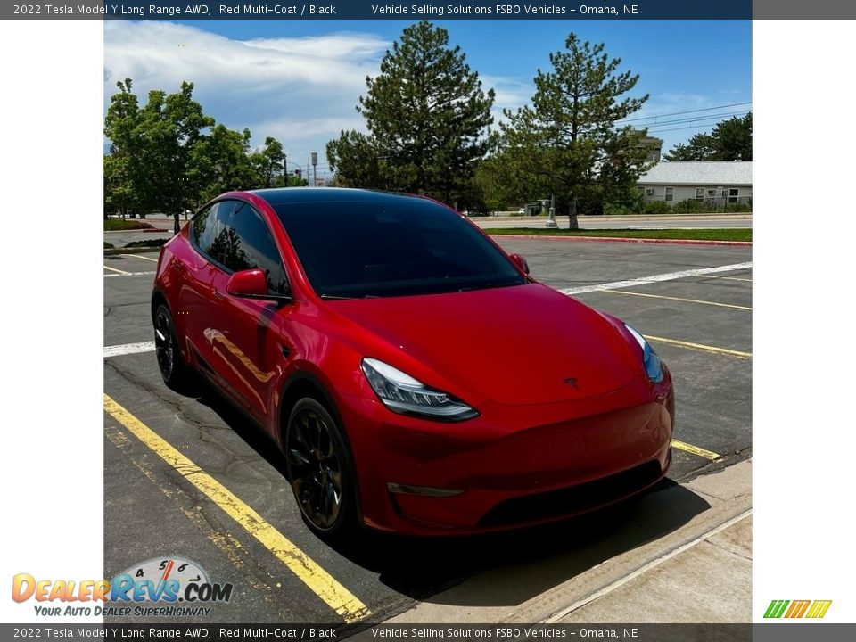 2022 Tesla Model Y Long Range AWD Red Multi-Coat / Black Photo #7