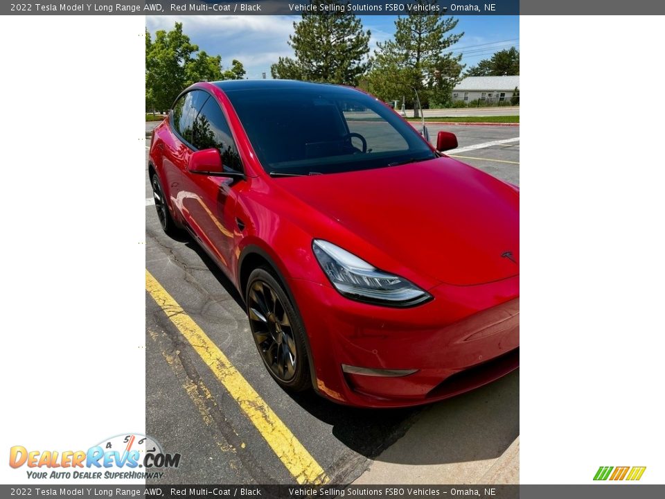 2022 Tesla Model Y Long Range AWD Red Multi-Coat / Black Photo #10