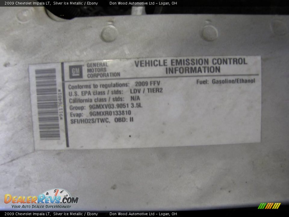 2009 Chevrolet Impala LT Silver Ice Metallic / Ebony Photo #22