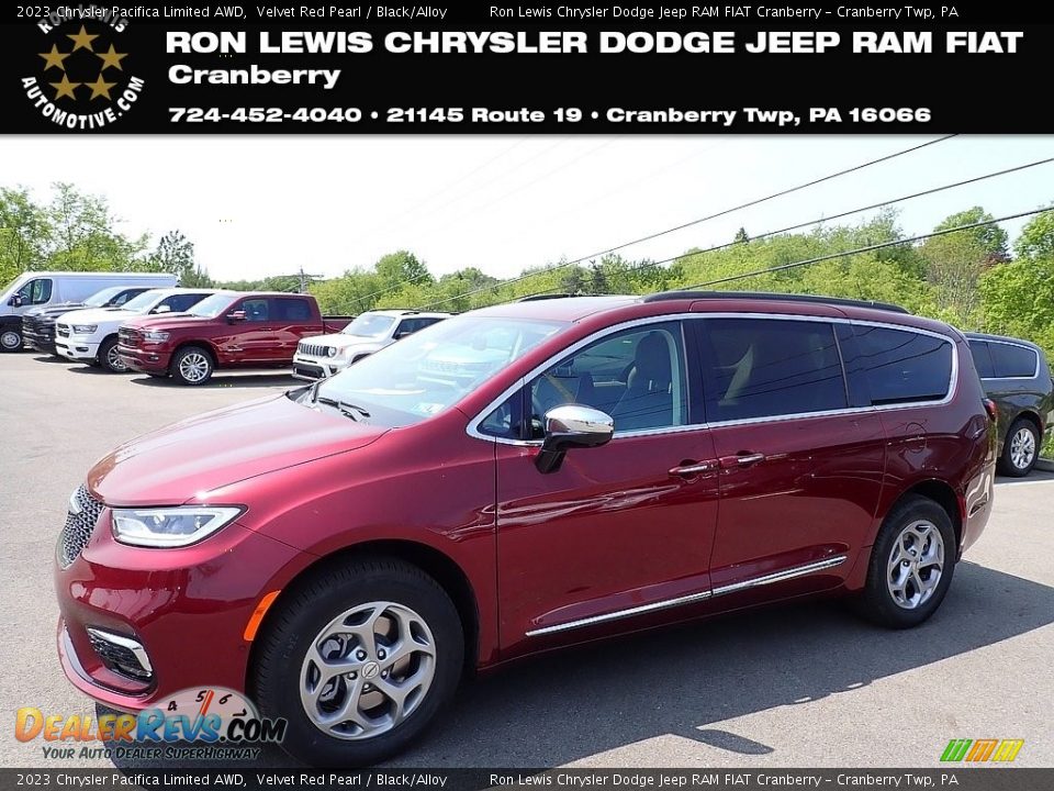 2023 Chrysler Pacifica Limited AWD Velvet Red Pearl / Black/Alloy Photo #1