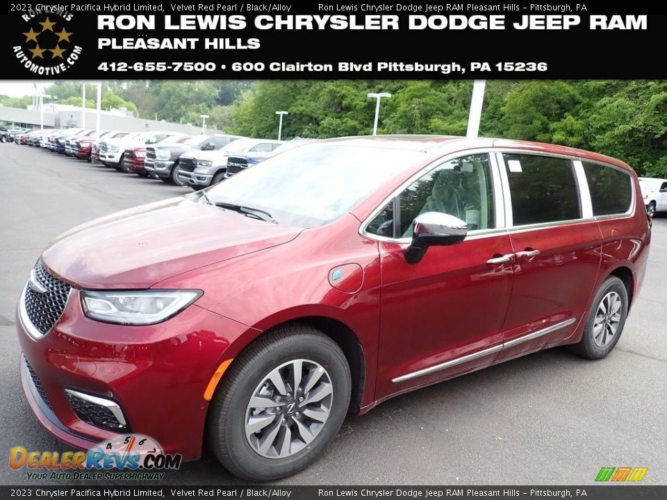 2023 Chrysler Pacifica Hybrid Limited Velvet Red Pearl / Black/Alloy Photo #1