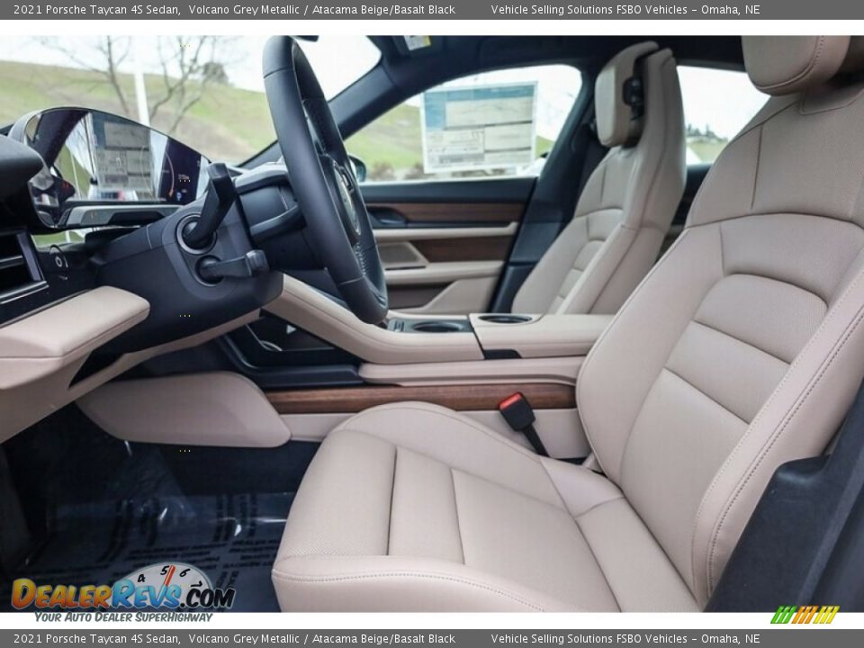 Atacama Beige/Basalt Black Interior - 2021 Porsche Taycan 4S Sedan Photo #2