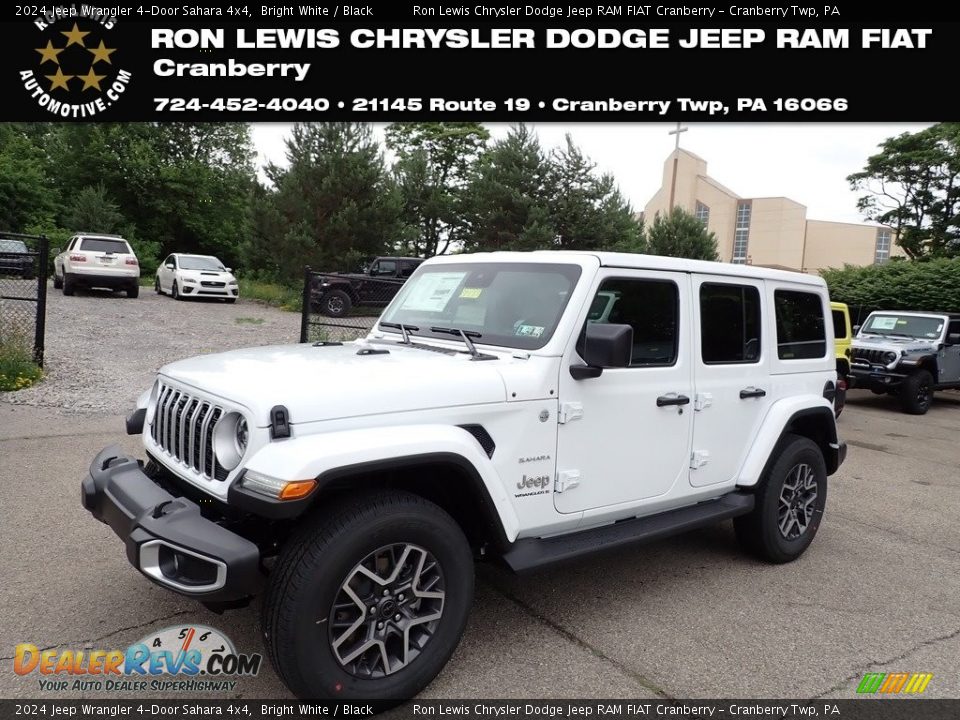 2024 Jeep Wrangler 4-Door Sahara 4x4 Bright White / Black Photo #1