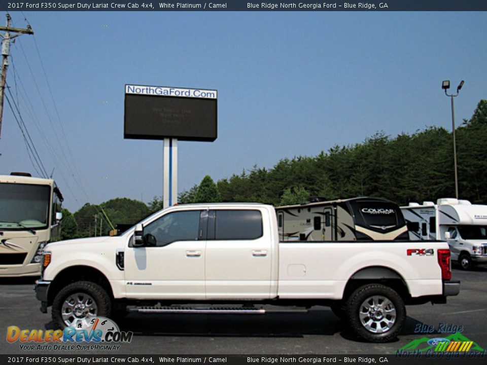 2017 Ford F350 Super Duty Lariat Crew Cab 4x4 White Platinum / Camel Photo #2