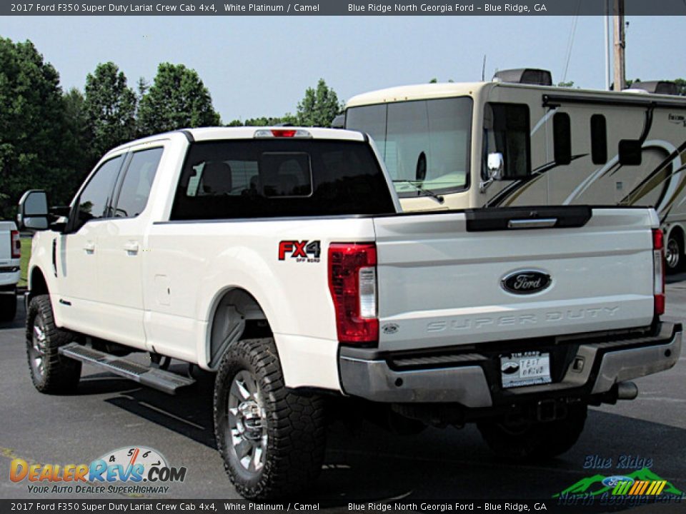 2017 Ford F350 Super Duty Lariat Crew Cab 4x4 White Platinum / Camel Photo #3