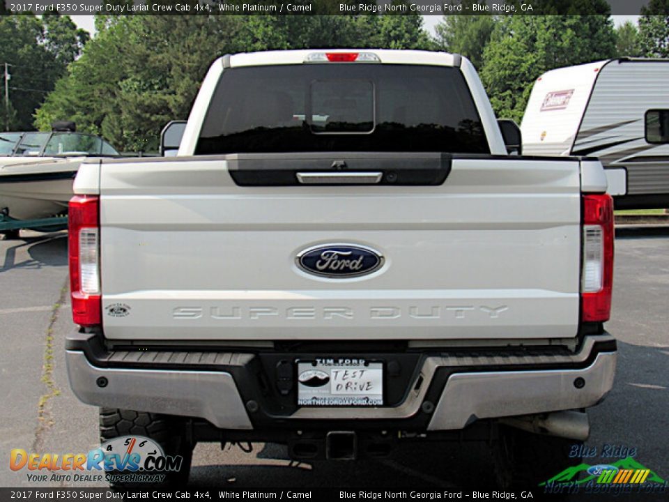 2017 Ford F350 Super Duty Lariat Crew Cab 4x4 White Platinum / Camel Photo #4