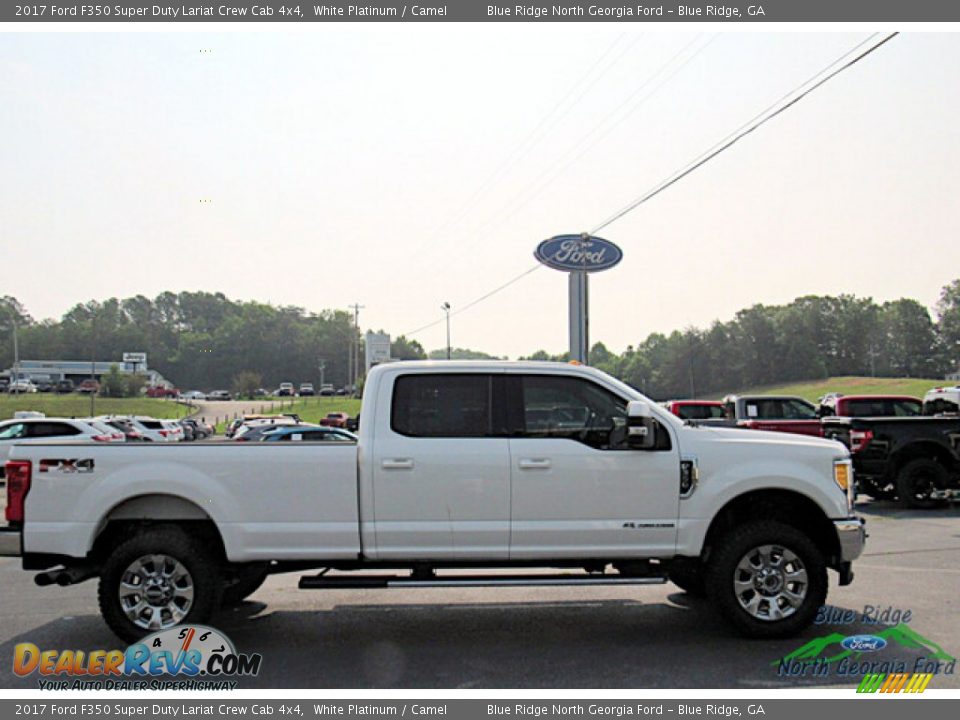 2017 Ford F350 Super Duty Lariat Crew Cab 4x4 White Platinum / Camel Photo #6