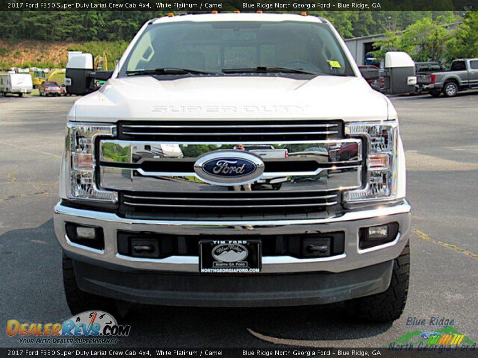 2017 Ford F350 Super Duty Lariat Crew Cab 4x4 White Platinum / Camel Photo #8