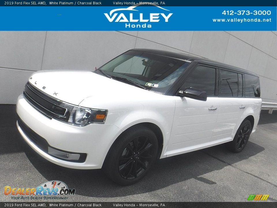 2019 Ford Flex SEL AWD White Platinum / Charcoal Black Photo #1