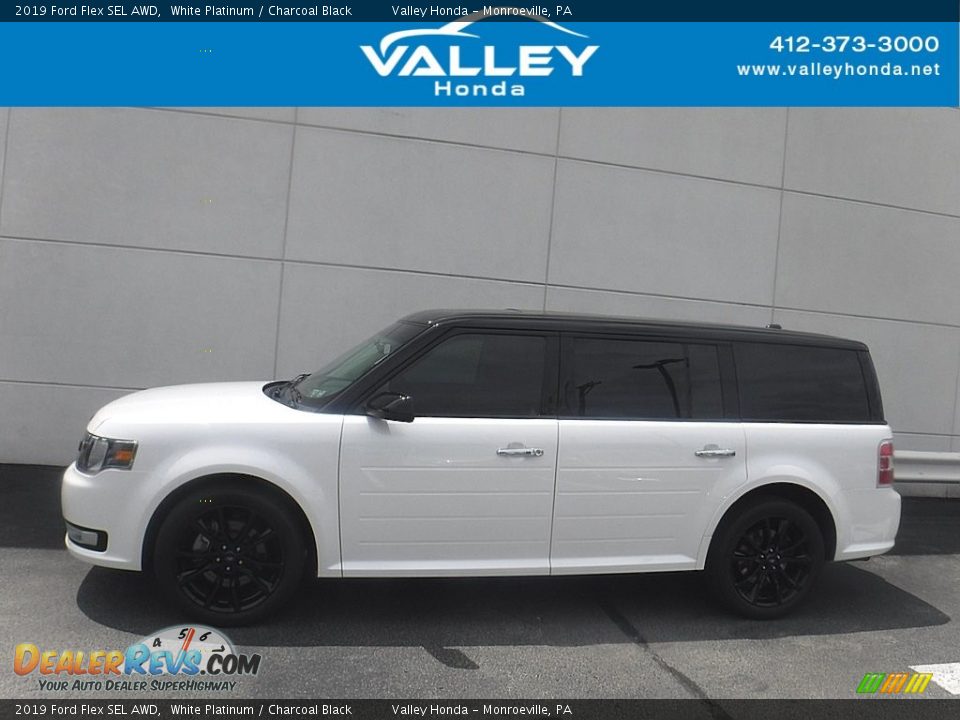 2019 Ford Flex SEL AWD White Platinum / Charcoal Black Photo #2