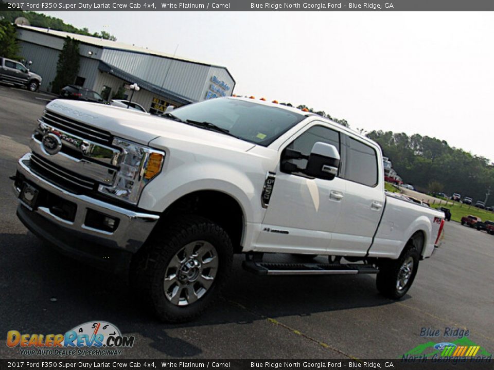 2017 Ford F350 Super Duty Lariat Crew Cab 4x4 White Platinum / Camel Photo #26