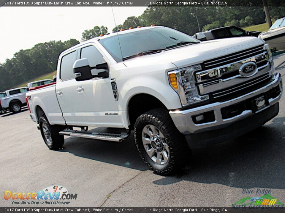 2017 Ford F350 Super Duty Lariat Crew Cab 4x4 White Platinum / Camel Photo #27