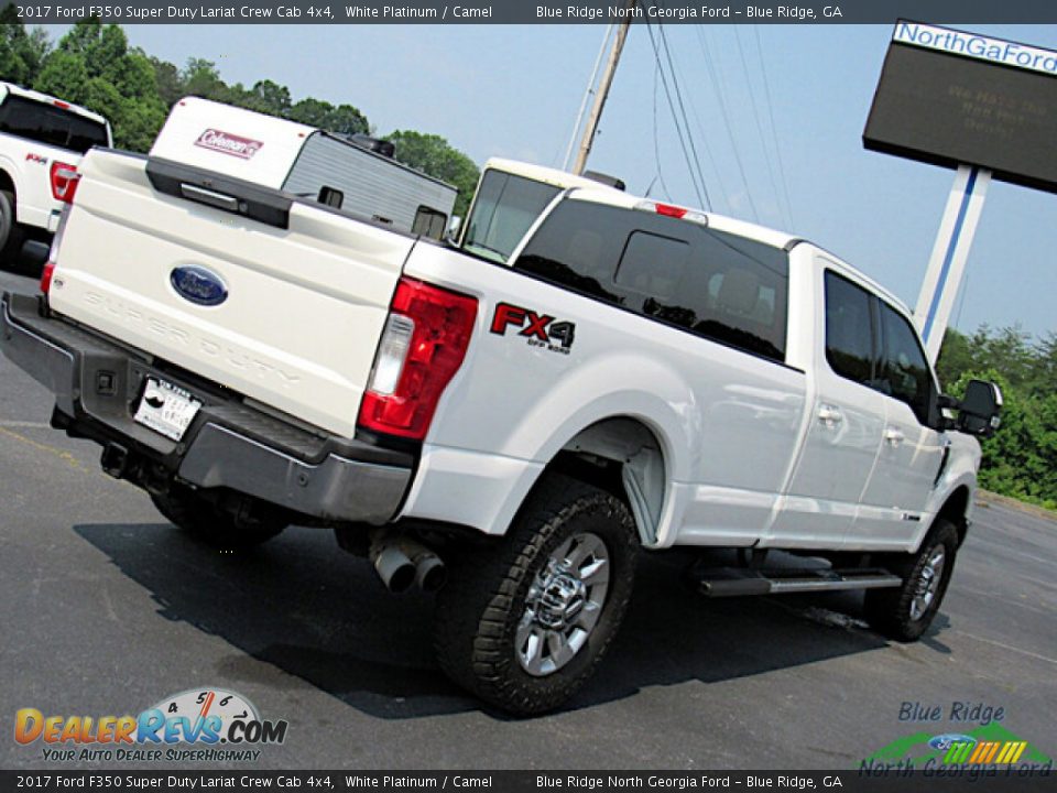 2017 Ford F350 Super Duty Lariat Crew Cab 4x4 White Platinum / Camel Photo #28