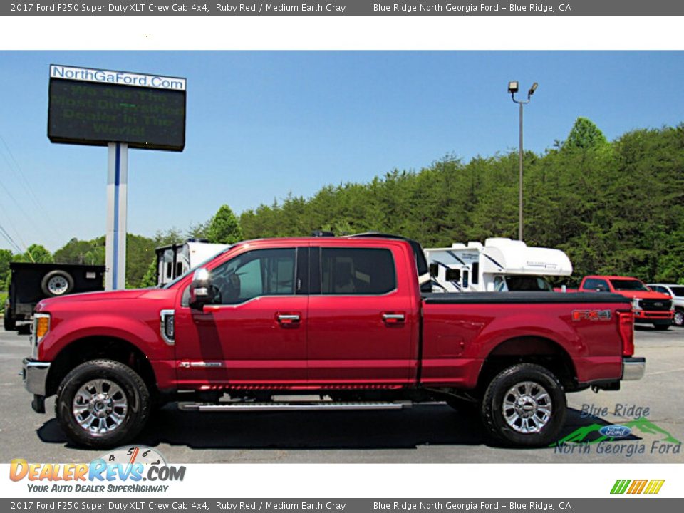 2017 Ford F250 Super Duty XLT Crew Cab 4x4 Ruby Red / Medium Earth Gray Photo #2