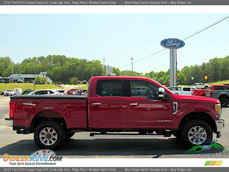 2017 Ford F250 Super Duty XLT Crew Cab 4x4 Ruby Red / Medium Earth Gray Photo #6