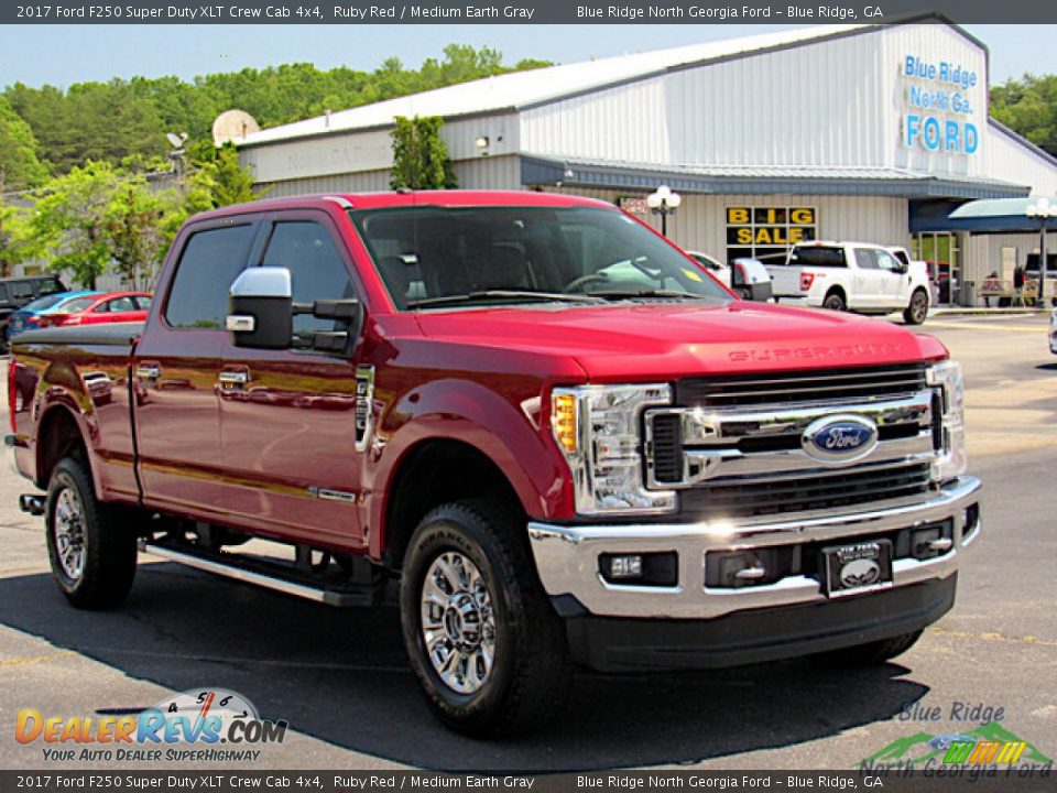 2017 Ford F250 Super Duty XLT Crew Cab 4x4 Ruby Red / Medium Earth Gray Photo #7