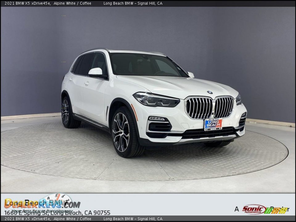 2021 BMW X5 xDrive45e Alpine White / Coffee Photo #1