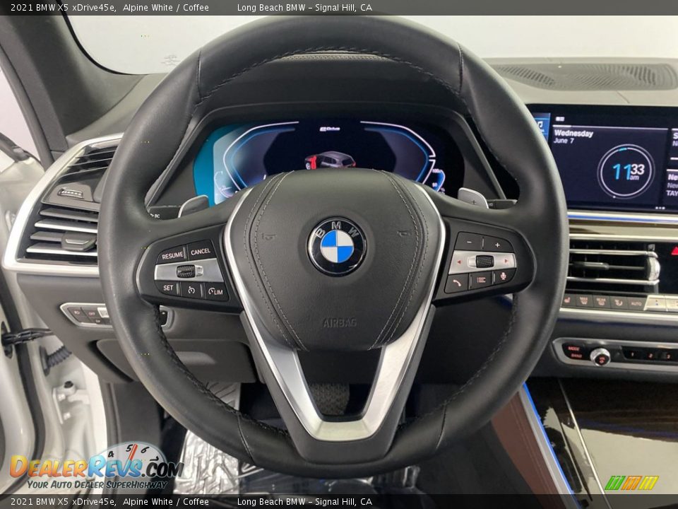 2021 BMW X5 xDrive45e Alpine White / Coffee Photo #17