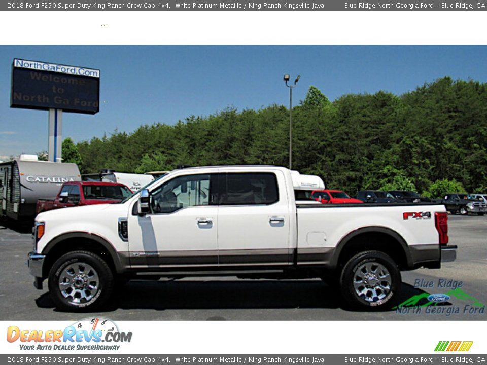 2018 Ford F250 Super Duty King Ranch Crew Cab 4x4 White Platinum Metallic / King Ranch Kingsville Java Photo #2