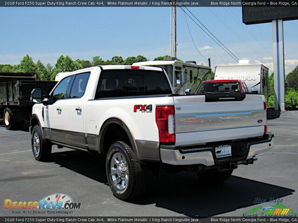 2018 Ford F250 Super Duty King Ranch Crew Cab 4x4 White Platinum Metallic / King Ranch Kingsville Java Photo #3