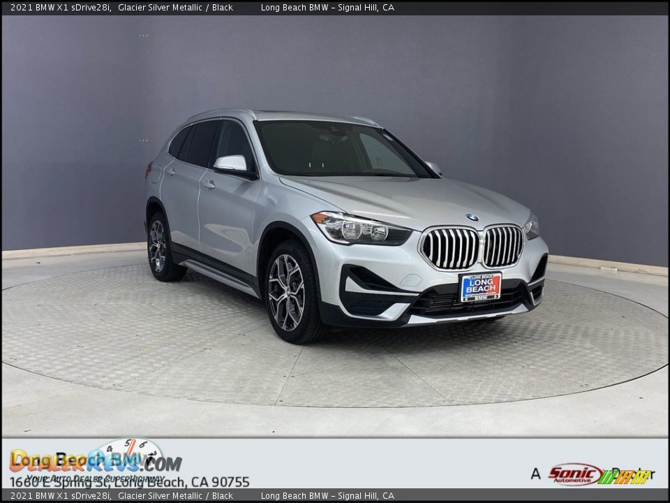 2021 BMW X1 sDrive28i Glacier Silver Metallic / Black Photo #1