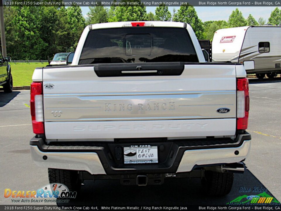 2018 Ford F250 Super Duty King Ranch Crew Cab 4x4 White Platinum Metallic / King Ranch Kingsville Java Photo #4