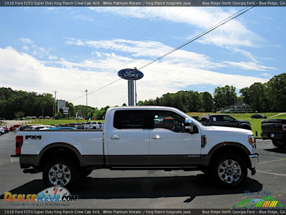 2018 Ford F250 Super Duty King Ranch Crew Cab 4x4 White Platinum Metallic / King Ranch Kingsville Java Photo #6