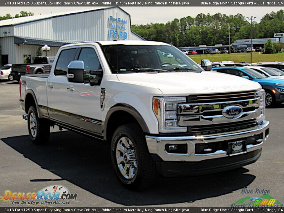 2018 Ford F250 Super Duty King Ranch Crew Cab 4x4 White Platinum Metallic / King Ranch Kingsville Java Photo #7