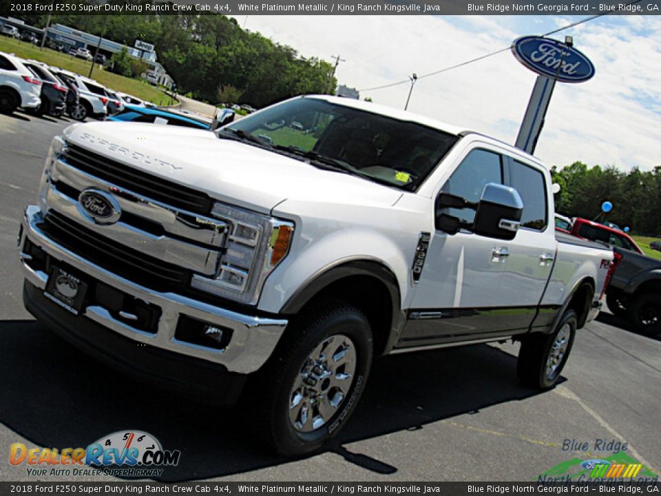 2018 Ford F250 Super Duty King Ranch Crew Cab 4x4 White Platinum Metallic / King Ranch Kingsville Java Photo #32