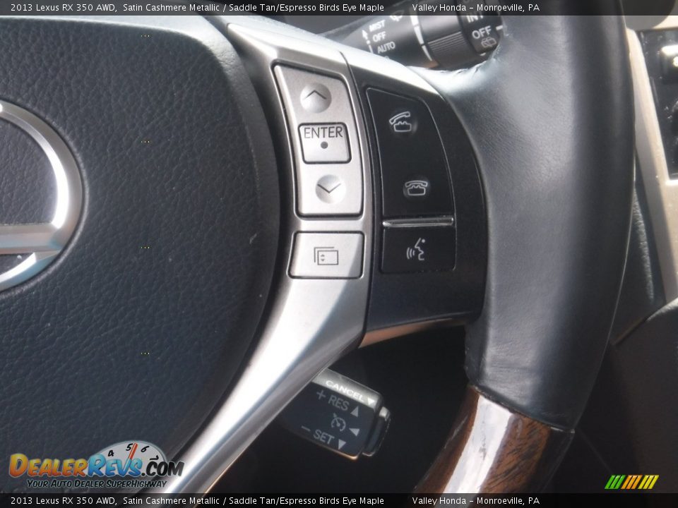 2013 Lexus RX 350 AWD Satin Cashmere Metallic / Saddle Tan/Espresso Birds Eye Maple Photo #25