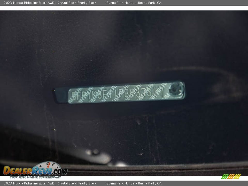 2023 Honda Ridgeline Sport AWD Crystal Black Pearl / Black Photo #34