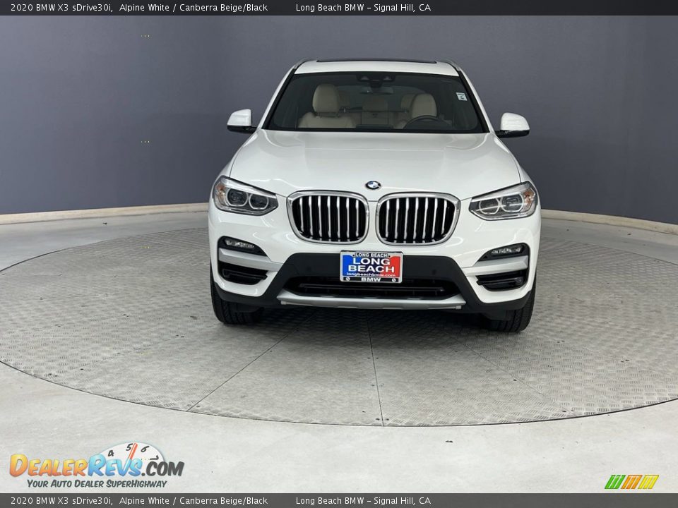 2020 BMW X3 sDrive30i Alpine White / Canberra Beige/Black Photo #2