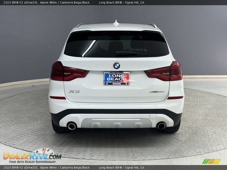 2020 BMW X3 sDrive30i Alpine White / Canberra Beige/Black Photo #10