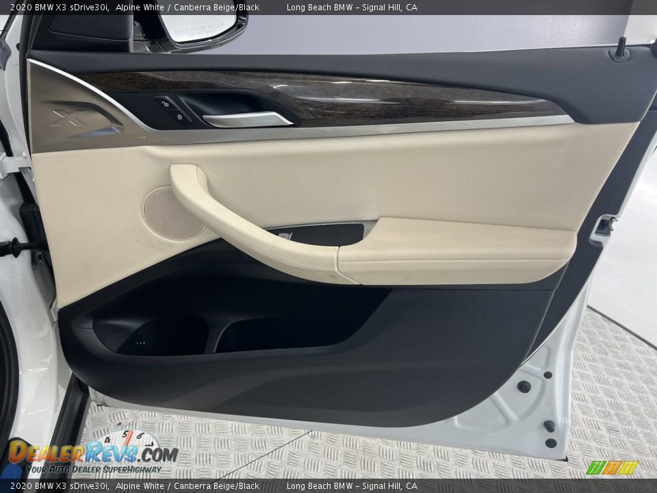 2020 BMW X3 sDrive30i Alpine White / Canberra Beige/Black Photo #12