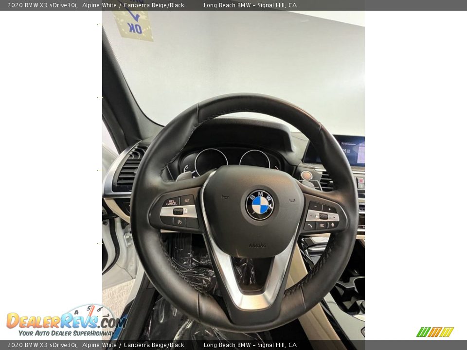 2020 BMW X3 sDrive30i Alpine White / Canberra Beige/Black Photo #28