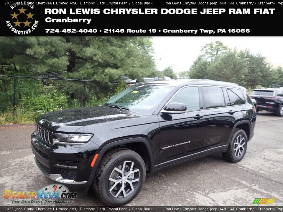 2023 Jeep Grand Cherokee L Limited 4x4 Diamond Black Crystal Pearl / Global Black Photo #1