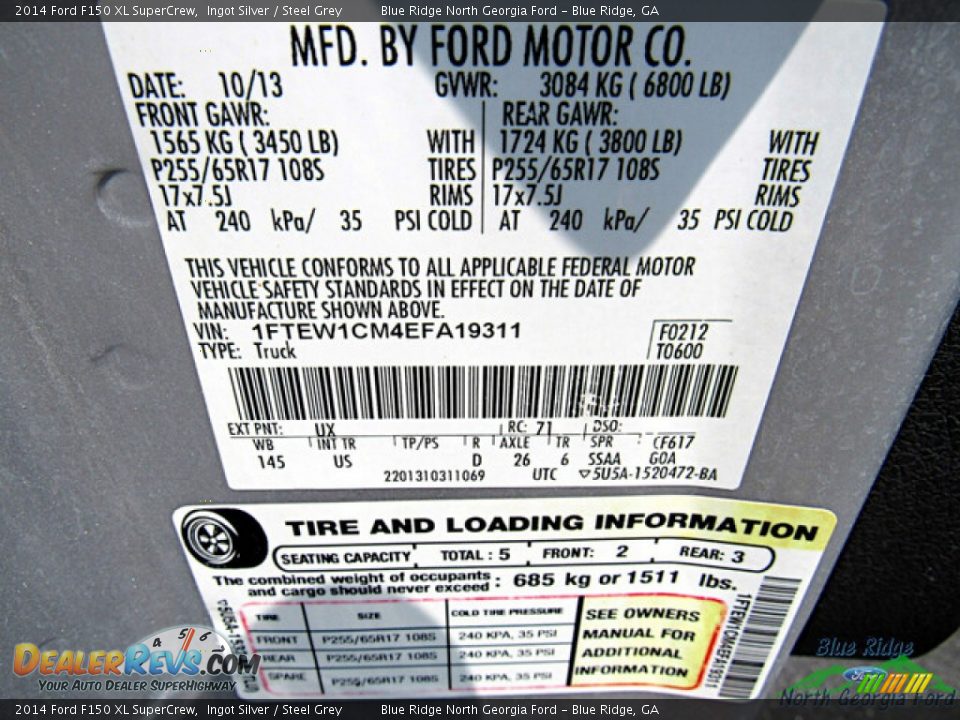 2014 Ford F150 XL SuperCrew Ingot Silver / Steel Grey Photo #18