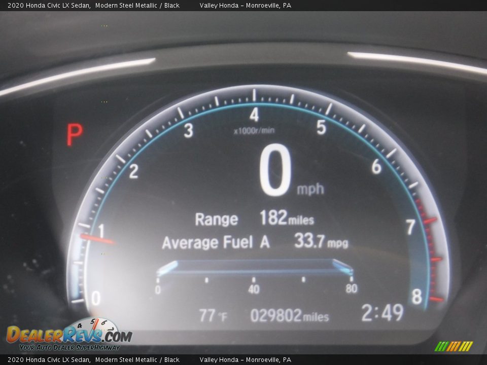 2020 Honda Civic LX Sedan Modern Steel Metallic / Black Photo #31