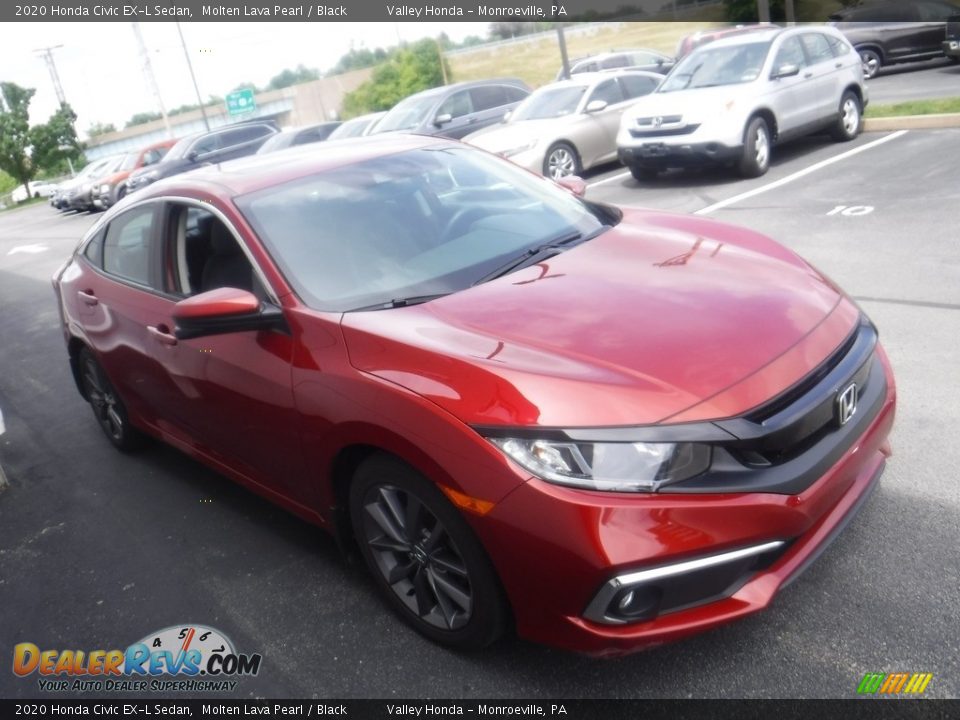 2020 Honda Civic EX-L Sedan Molten Lava Pearl / Black Photo #5