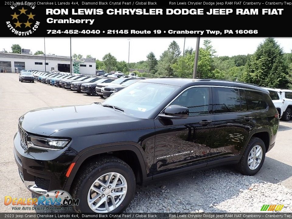 2023 Jeep Grand Cherokee L Laredo 4x4 Diamond Black Crystal Pearl / Global Black Photo #1