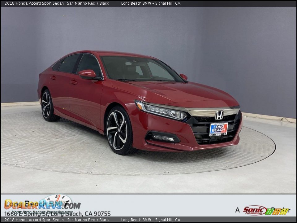 2018 Honda Accord Sport Sedan San Marino Red / Black Photo #1