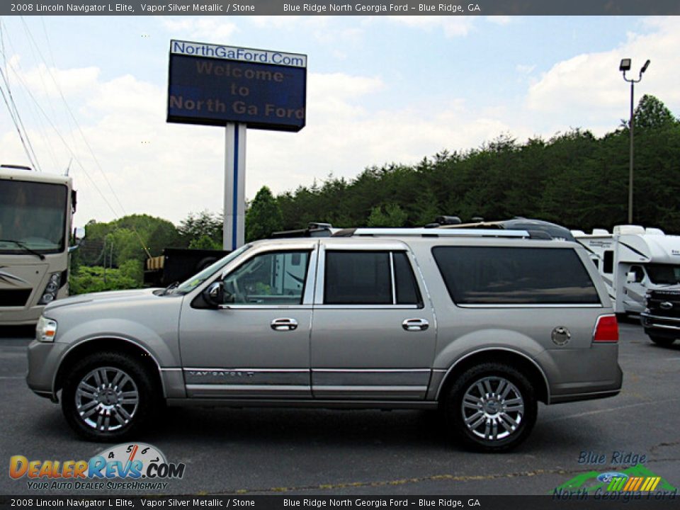 2008 Lincoln Navigator L Elite Vapor Silver Metallic / Stone Photo #2