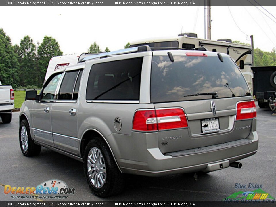 2008 Lincoln Navigator L Elite Vapor Silver Metallic / Stone Photo #3