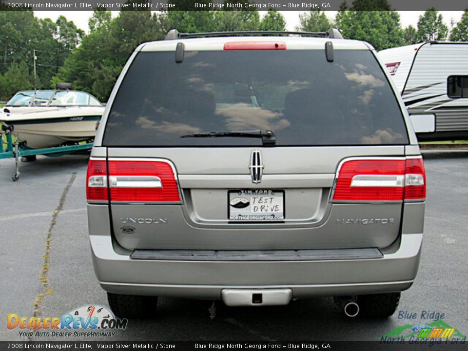 2008 Lincoln Navigator L Elite Vapor Silver Metallic / Stone Photo #4