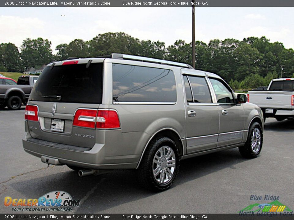 2008 Lincoln Navigator L Elite Vapor Silver Metallic / Stone Photo #5