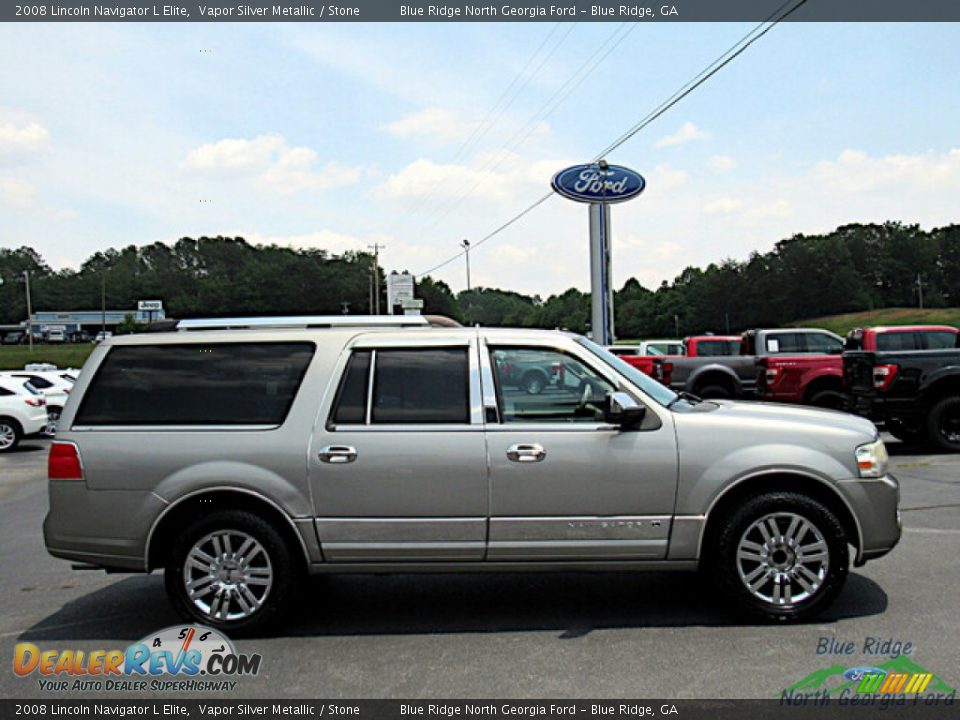 2008 Lincoln Navigator L Elite Vapor Silver Metallic / Stone Photo #6